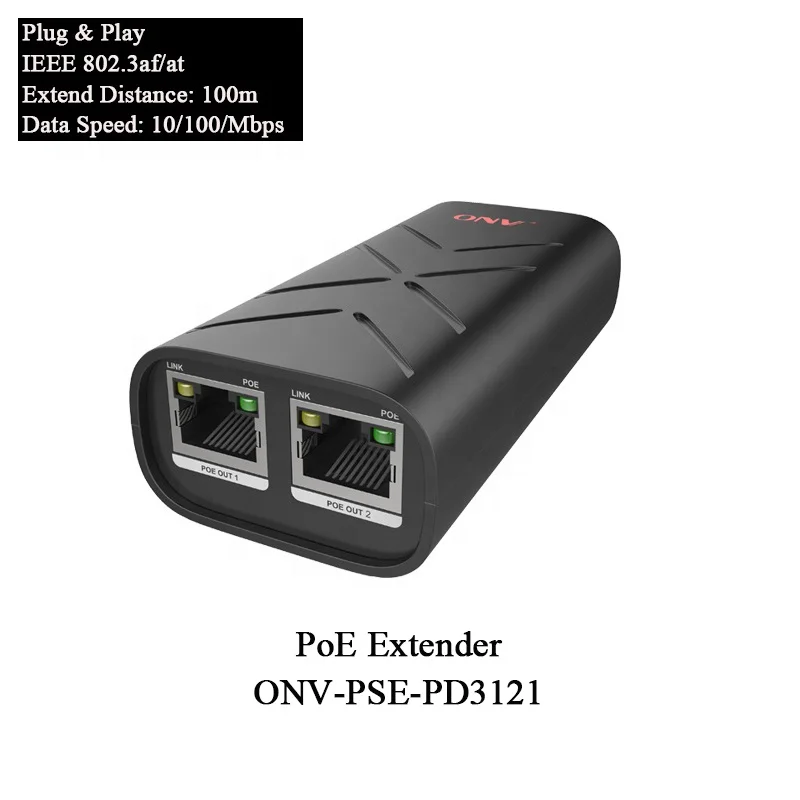 2/4 Ports 10/100M & Gigabit PoE Extender Repeater 25W 60W for IP Camera Extend 100 Meters PoE Network Switch Devices