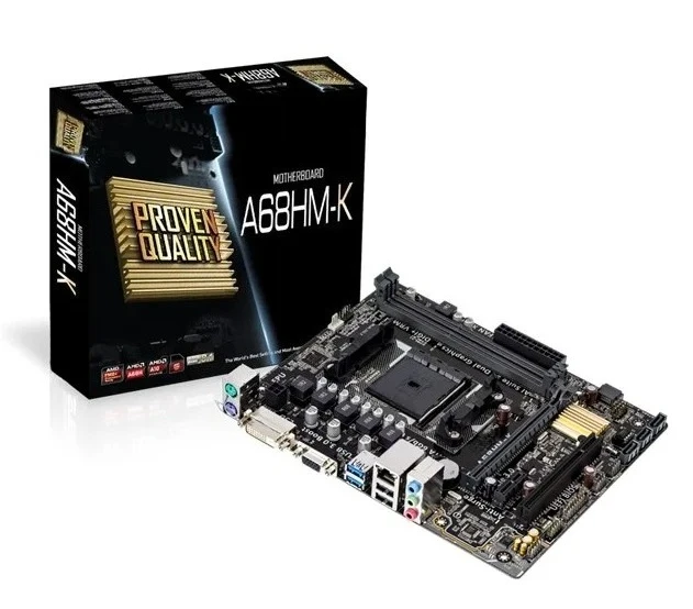 

НОВАЯ КОРОБКА ДЛЯ материнской платы Asus A68HM-K с FM2 + ЦП