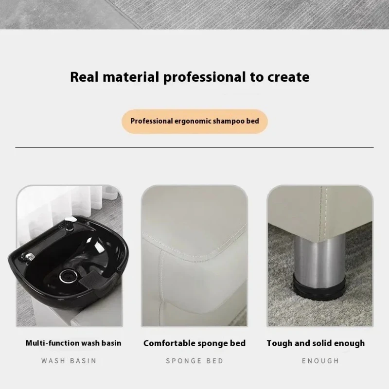 كرسي شامبو فاخر مغذي، دش احترافي إسكندنافي محمول مصمم لغسل الشعر، أثاث Cadeira De Barbearia