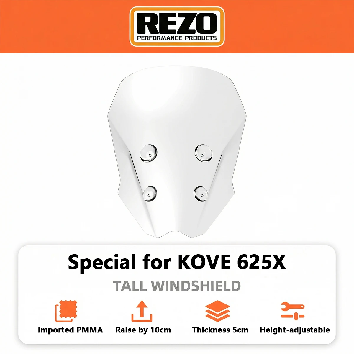 Motorcycle Accessories Parts Increase Height 10CM Front Windscreen Windproof Windshield Windscreen Fairing Cover for KOVE 625X