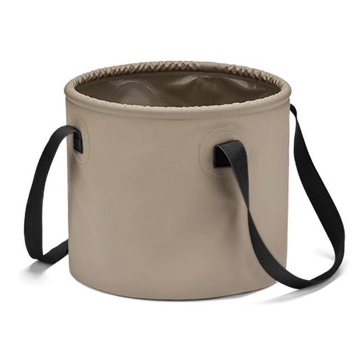 

ONGE Camping Folding Bucket Multifunctional Portable Fishing Bucket Telescopic Vehicle-Mounted Water Bucket Khaki