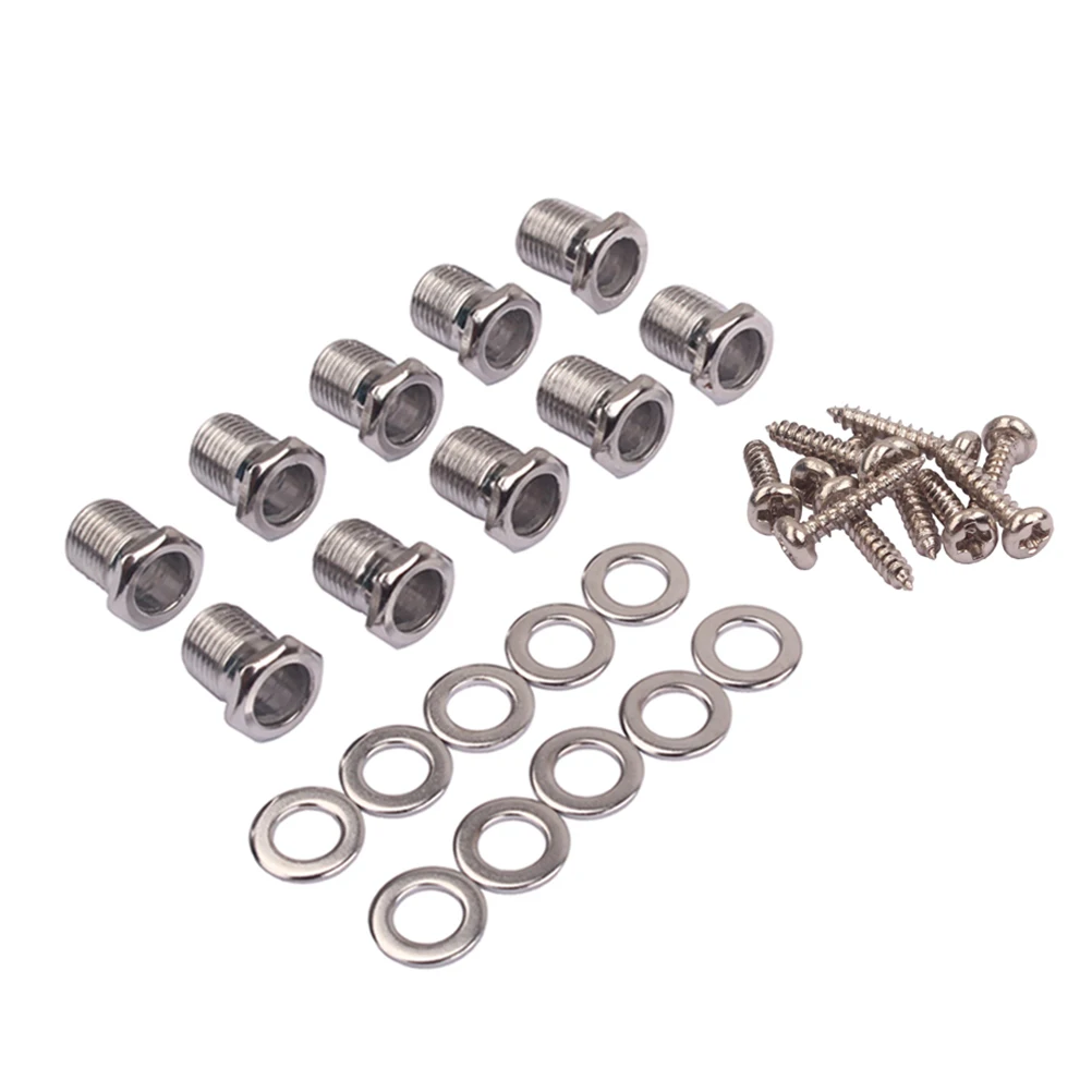 

10pcs Ukulele String Caliper Sleeve Nut Guitar Tuning Peg Ferrule Threaded Bushing Mounting Screw Metal Hardware Accessories