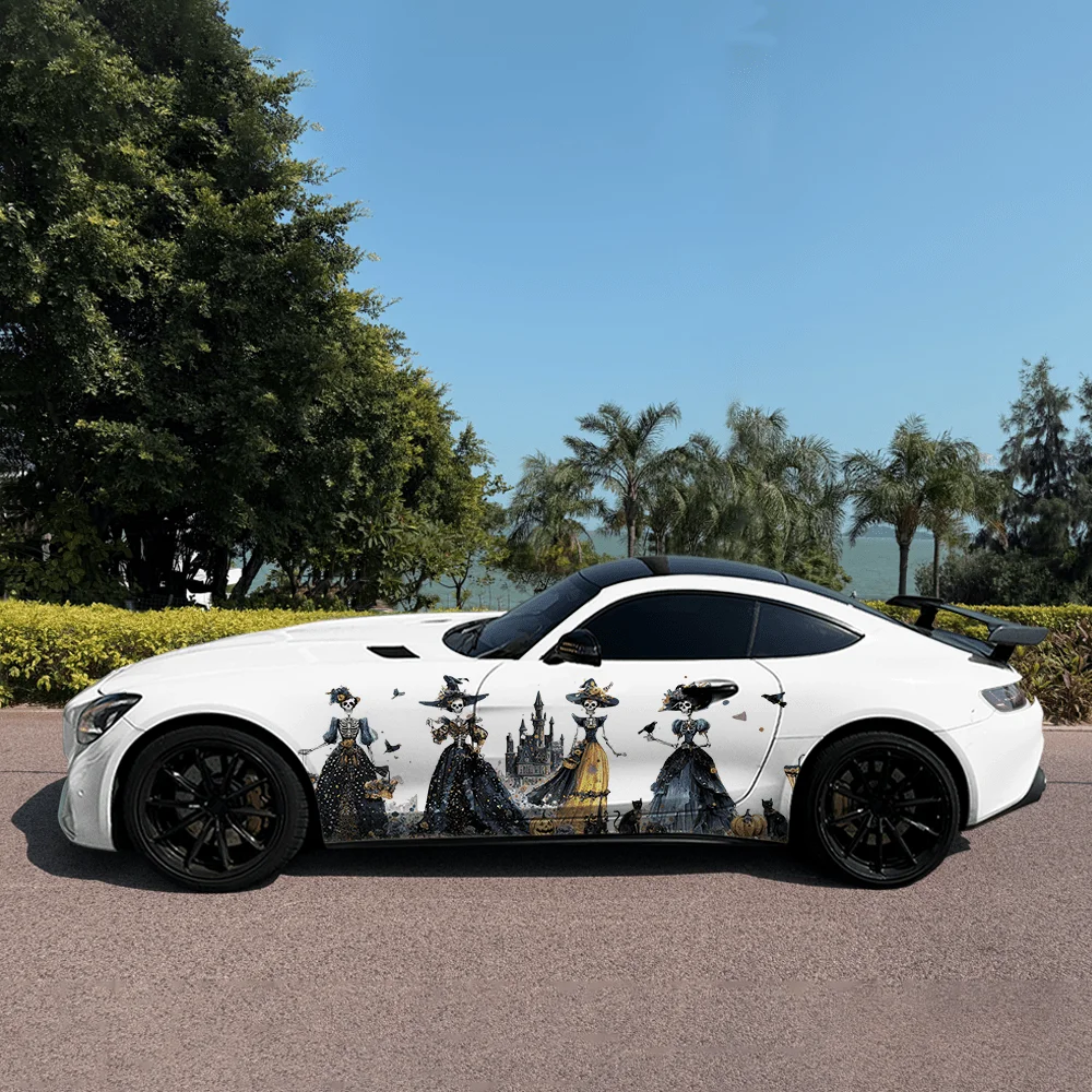 

Skull Noblewomen Castle Car Side Sticker Decor, PVC Waterproof Scratch Resistant Decal, Car Protection, Auto Accessories Gift