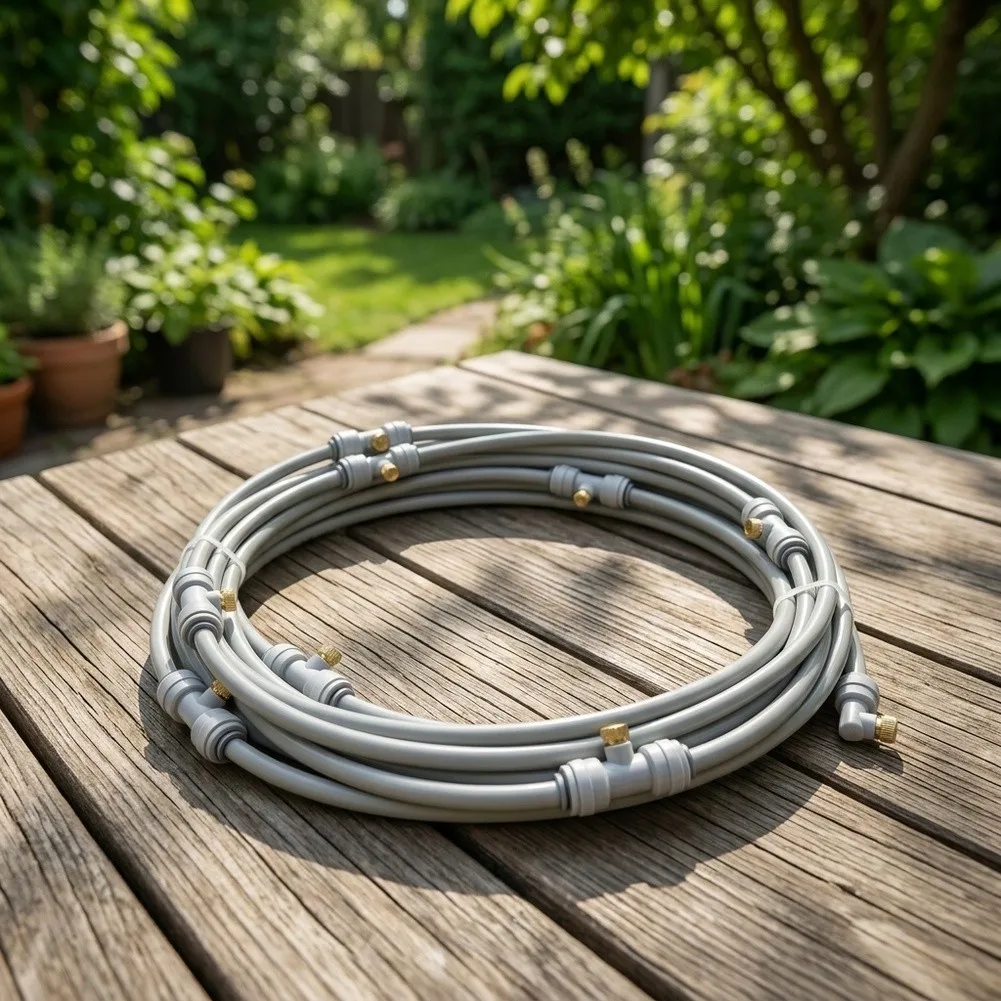 For Greenhouse Garden Misting System for Outdoor Cooling Water Fog Sprayer with Adjustable Brass Nozzles 120m Hose