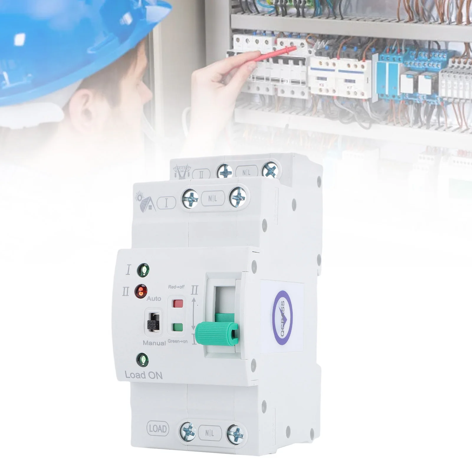 مفتاح نقل يدوي صغير ATS 2P 80A مولد منزلي مزدوج مفتاح جهاز انتقاء كهربائي تلقائي DIN السكك الحديدية جبل رقيقة للغاية P #4