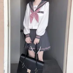 Harajuku Japanese Academy Style Suit Jk Uniform Sweet Student Girl Top Short Sleeved Long Sleeves Sailor Kawaii Jkfashion