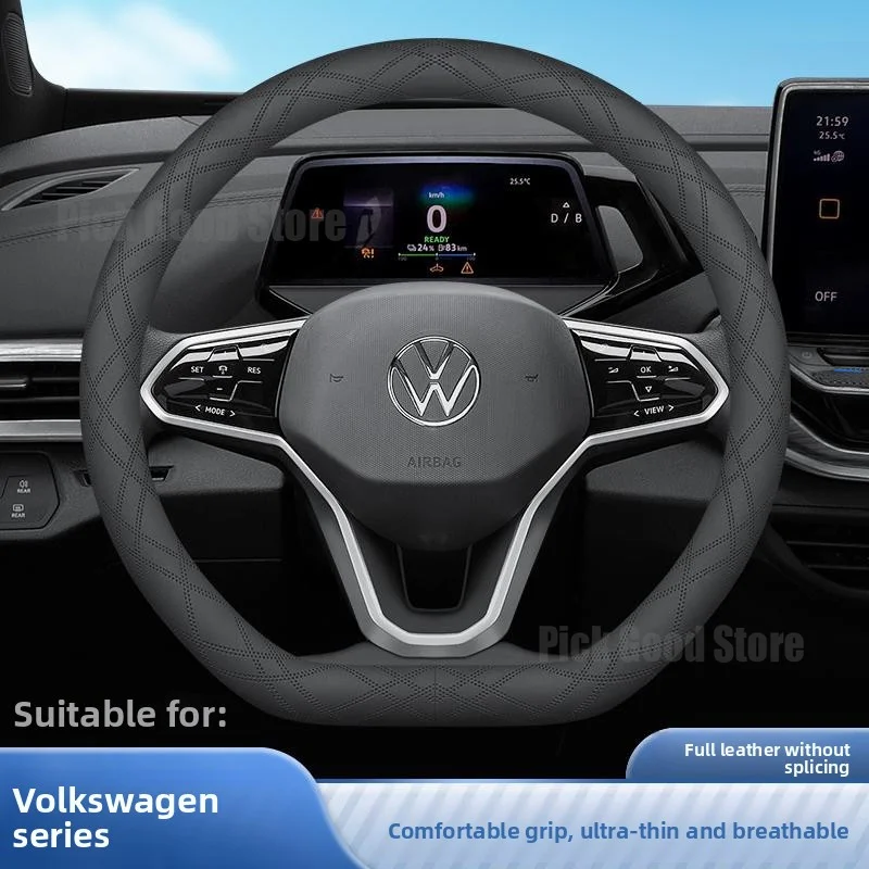 Leather Car Steering Wheel Cover For Volkswagen POLO UP Golf 7 Tiguan Golf 4 8 6 T4 T5 Passat B8  2026 Car Interior Accessories