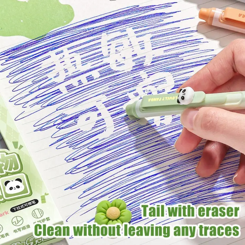 

4PCS/Box 0.5mm Black/Blue Ink Erasable Gel Pen Erasable Push Using Ballpoint Pen Quick Drying Neutral Pen Students