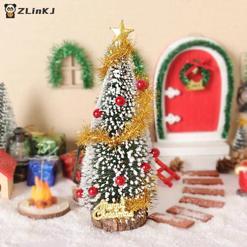 ▶ 1 szt. Model choinki cedrowej w skali 1/12 do dekoracji domku dla lalek, miniaturowa świąteczna scena bożonarodzeniowa, ozdoba, zabawka festiwalowa do domku dla lalek
