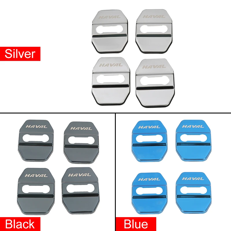 4Pcs Door Lock cover Protect Sticker Emblems For Haval H6 3rd Gen 2021 2022 2023 GT DHT-PHEV Stainless Steel Car Accessories