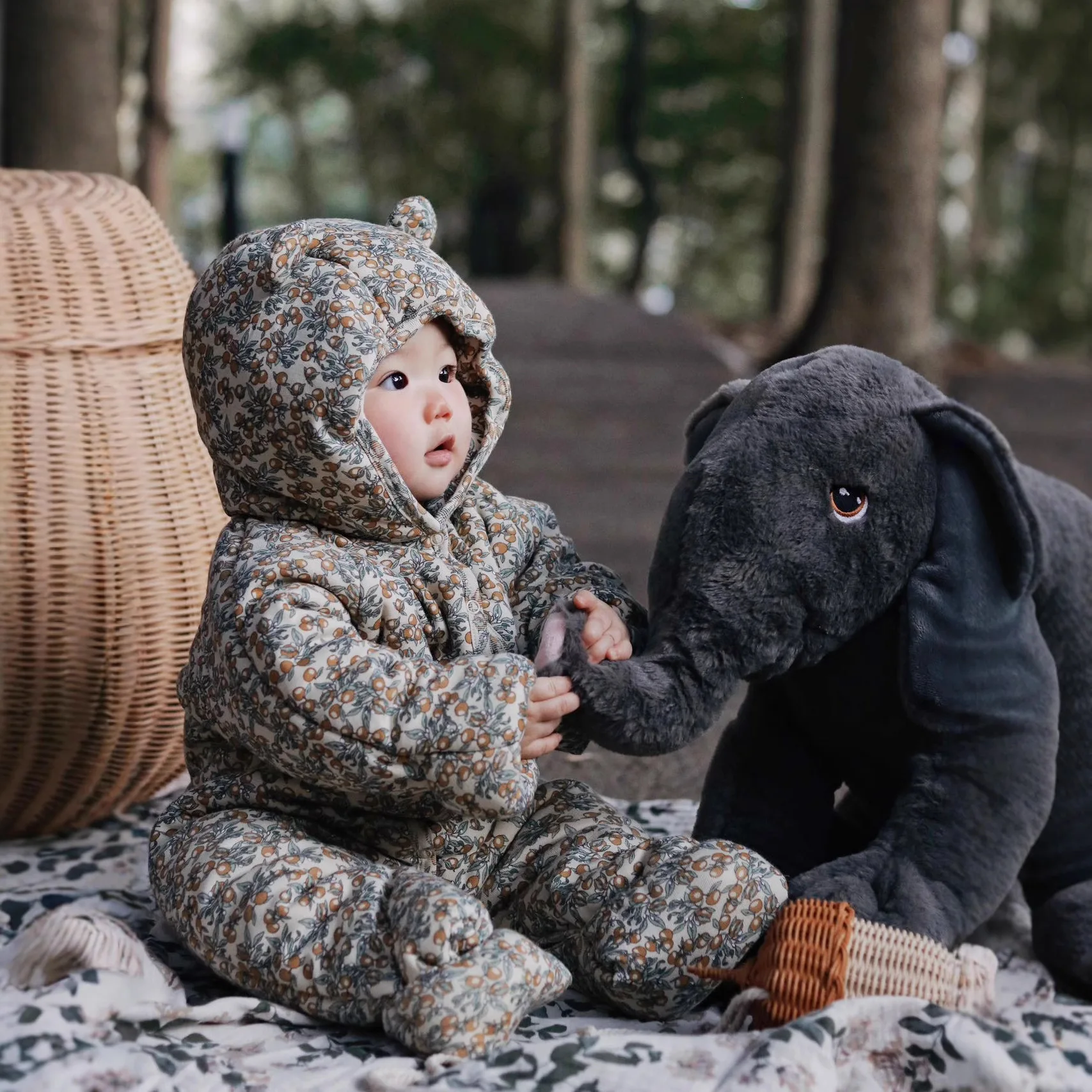 Newborn Nordic Padded Romper – Lightweight Cotton Jumpsuit with Mitten & Foot Covers, Baby Outerwear