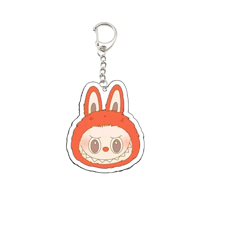 Labubu Charm Key Chain Key Ring Keychain for Accessories Bag Acrylic Labubu Keyring Chains Jewelry Student Fans Gifts