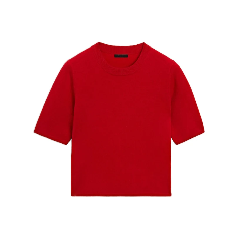 

MD Spring Faion Red Wool Blend Knitwear round Ne ort Sve Dragon Year New Year Simple Sli Women's Polyester Knitt...