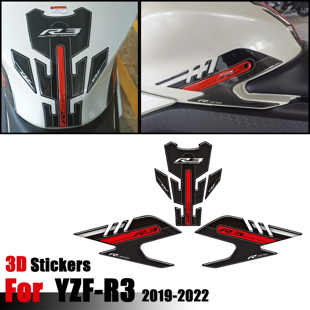 

Motorcycle Stickers For YAMAHA YZF R3 YZF-R3 YZFR3 accesorios moto Fuel Oil Tank Pad Protector Decals Kit 2019 2020 2021 2022
