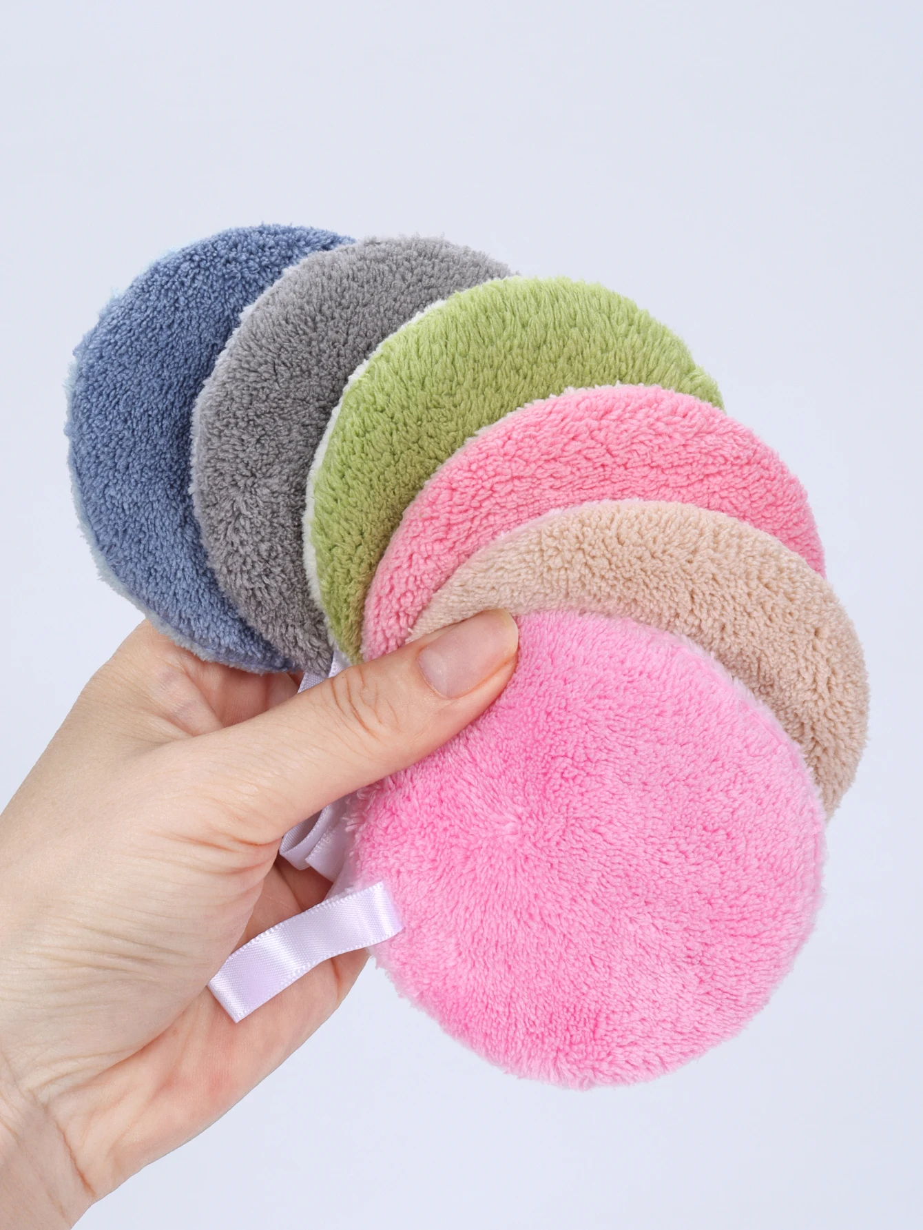 80 lavado de cara absorbente redondo, 6 piezas, lavable a máquina, herramienta desmaquillante reutilizable, para todo tipo de piel