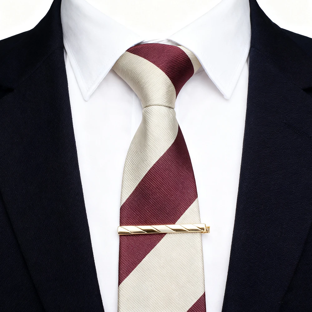 Nuevo Clip de corbata de Metal dorado para hombre, accesorios de negocios para fiesta de boda, Material de acero inoxidable cromado brillante, hebilla de joyería, Clip de corbata