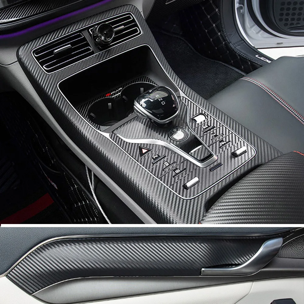 

Для BYD QIN PLUS 2021-2022 внутренняя центральная панель управления дверная ручка 5D наклейки из углеродного волокна наклейки аксессуары для стайлинга автомобиля