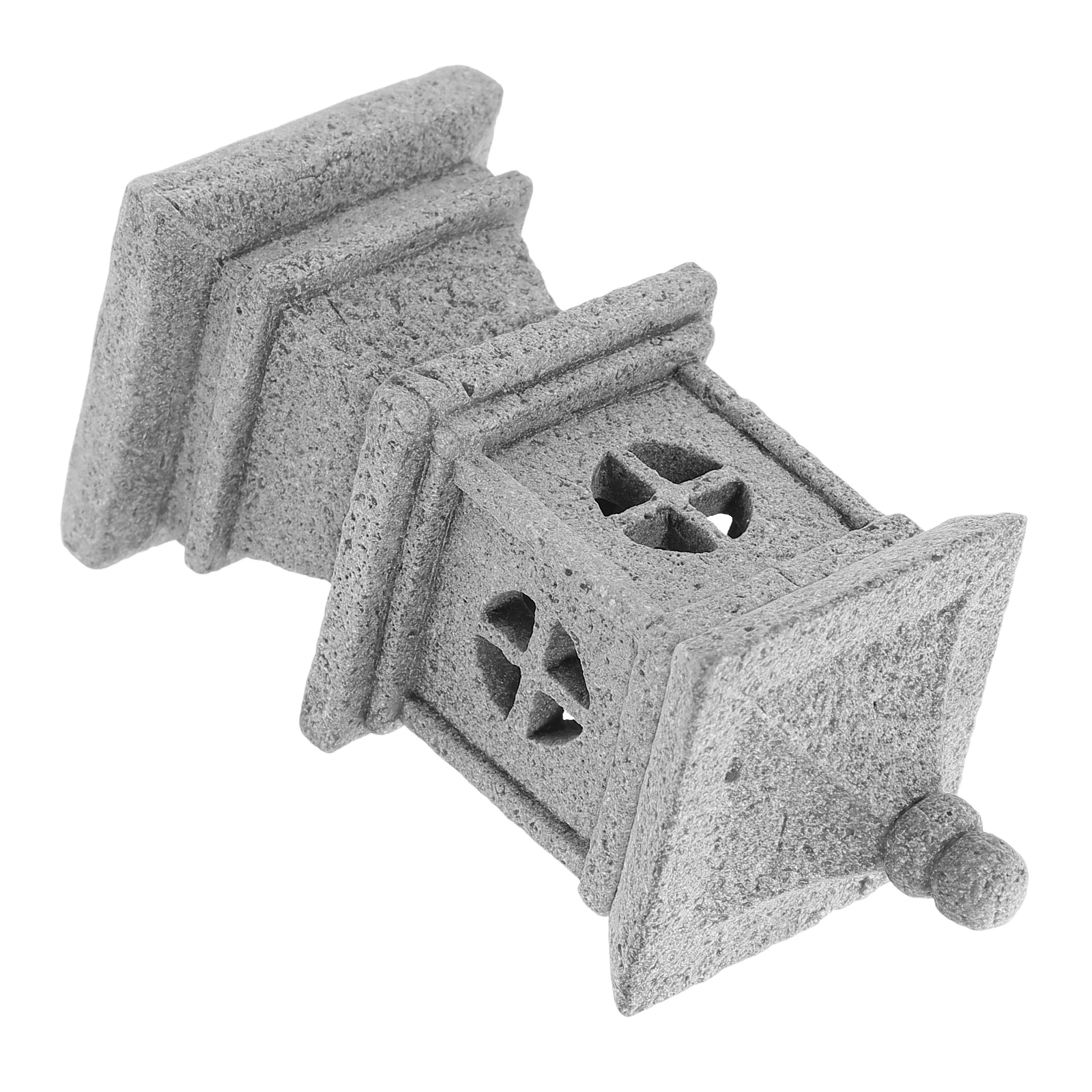

Stone Pavilion Statue for Garden Zen Decor Miniature Ornament Outdoor Home Powder Japanese Style Sand Table Decoration