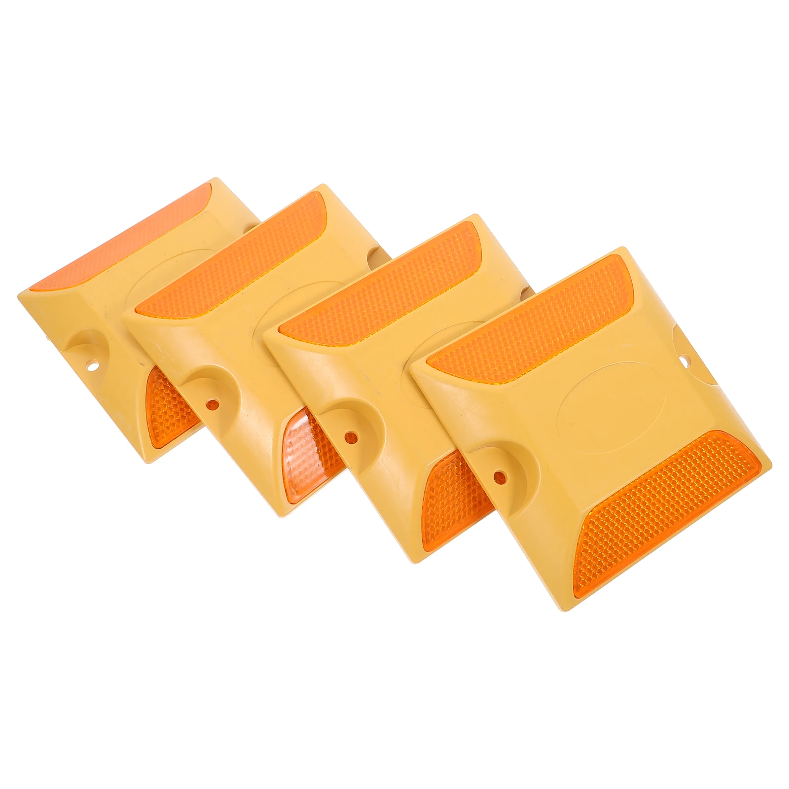 4 قطعة ترصيع الطريق البلاستيكية العاكسة مزدوجة الوجهين علامات الرصيف المرتفعة الطريق السريع وسادة تباطؤ الرؤية الليلية دائم