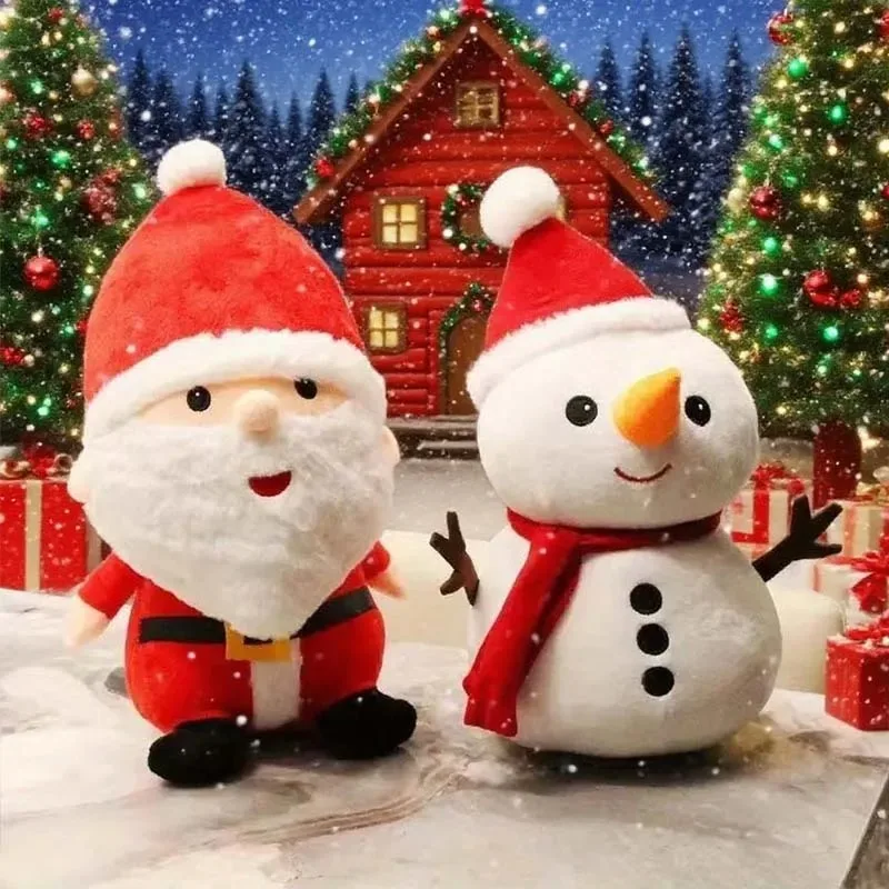 23/40cm juguete de peluche de Navidad Santa Claus muñeco de nieve Reno muñeco de peluche lindo regalo suave para niñas vacaciones Festival decoración del hogar