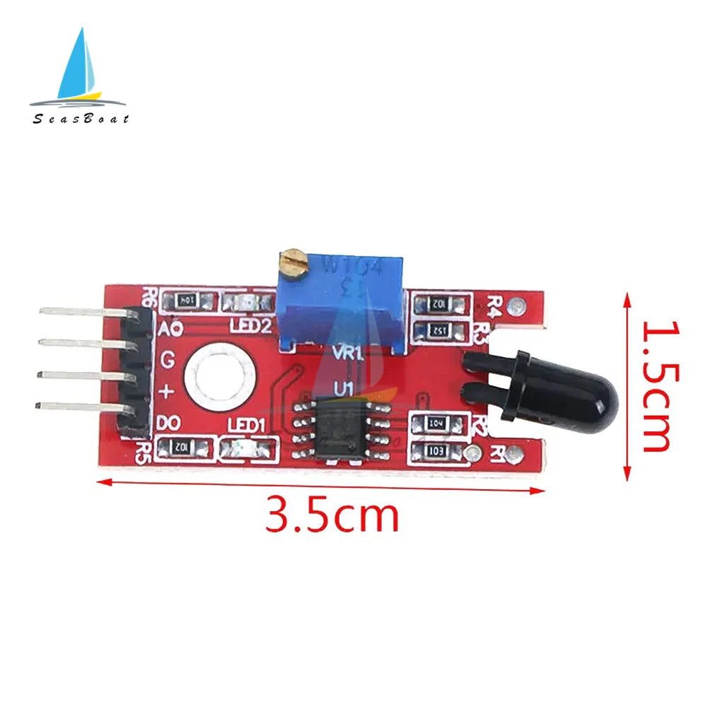 Módulo Detector de temperatura para Arduino, Sensor IR de llama de 4 pines, KY-026