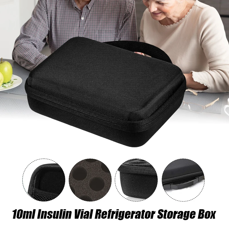 

Portable 10Ml Insulin Bottle Storage Box 30 or 60 Compartments with Mesh Bag for Diabetes Injection Vial Organizer