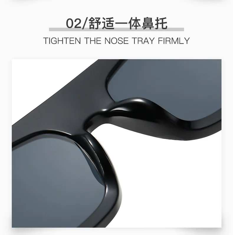 Europäischen Amerikanischen Stil Sonnenbrille Frauen Quadratische Form Große Größe Sonnenbrille Frauen Angeln Fahren Männer Sonnenbrille – Detail 6