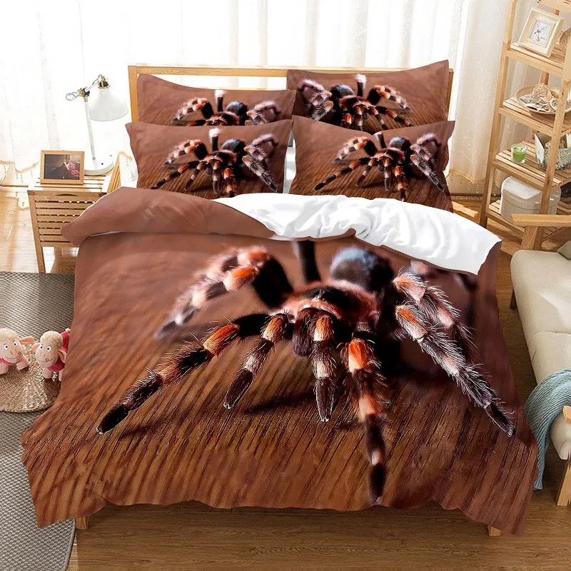 Big spider bed linen bed cover 3D digital printing bed linen fashion design comforter cover bed linen set bed set set