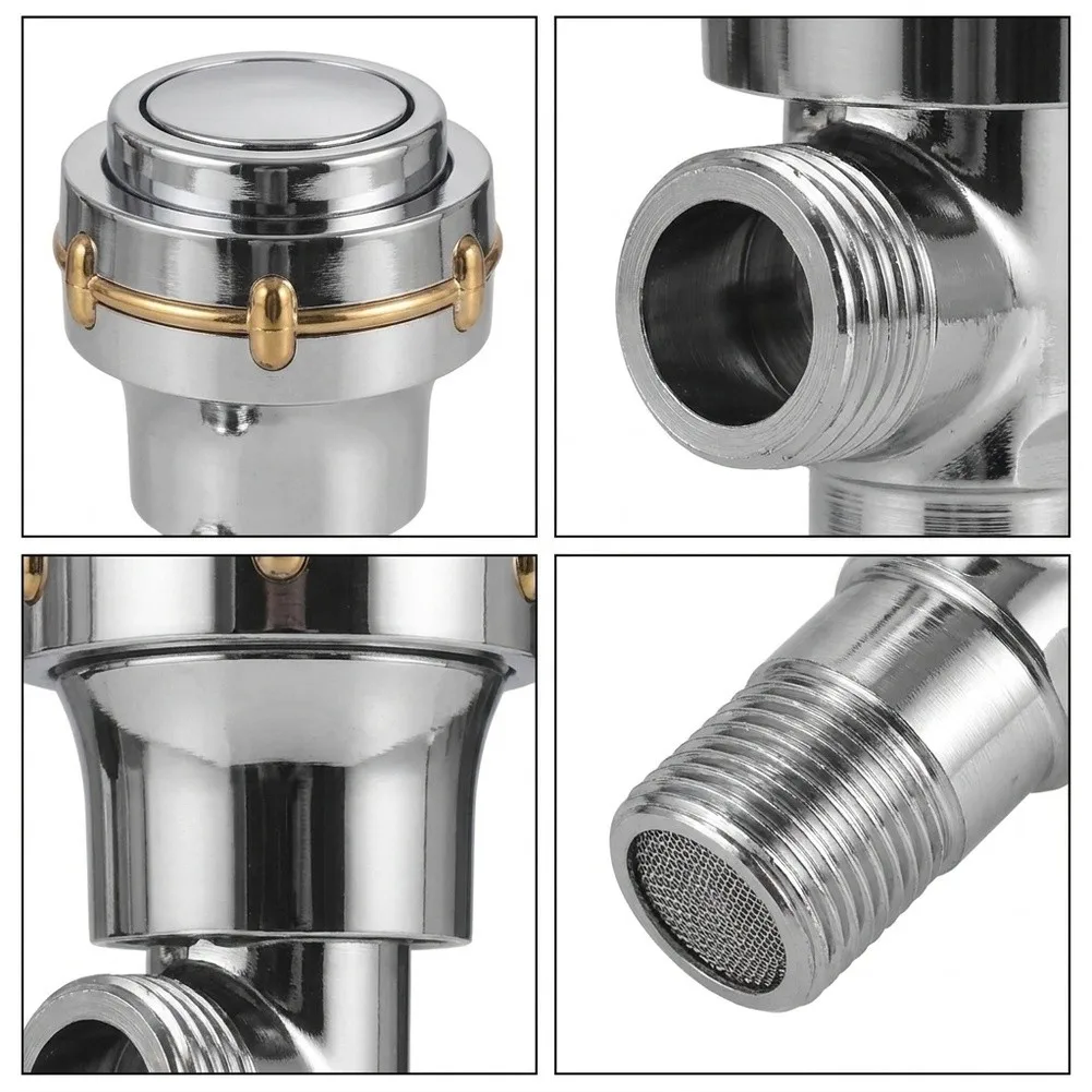 2pcs Copper Kitchen Faucet Angle Valve For Hot Cold Water Control Thickened Triangle Inlet Valve For Home Heating Systems