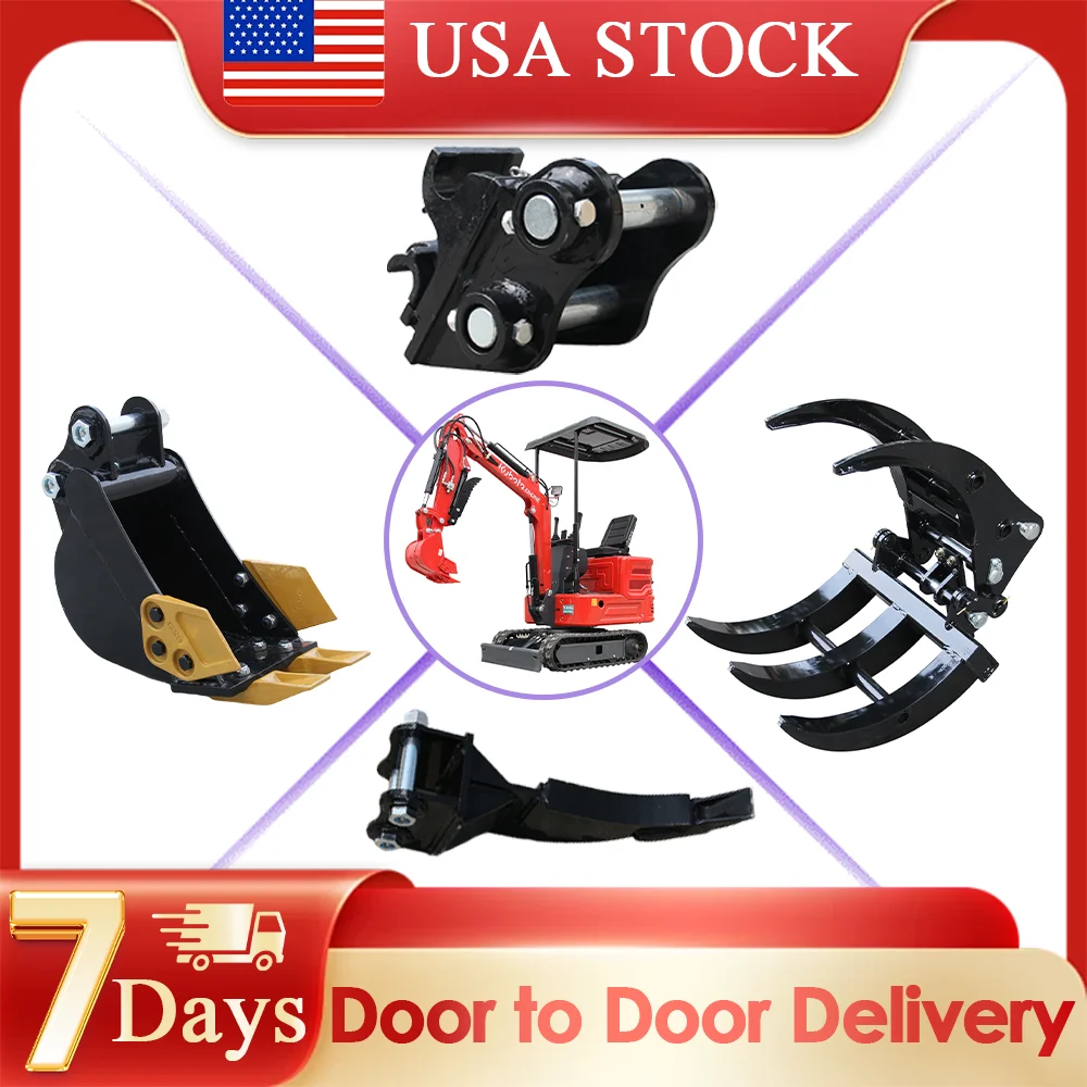 

US MACHPRO 1 Ton Mini Excavator Hydraulic Thumb Grip Rake Attachment Industrial Grade Commercial Household Municipal Outdoor