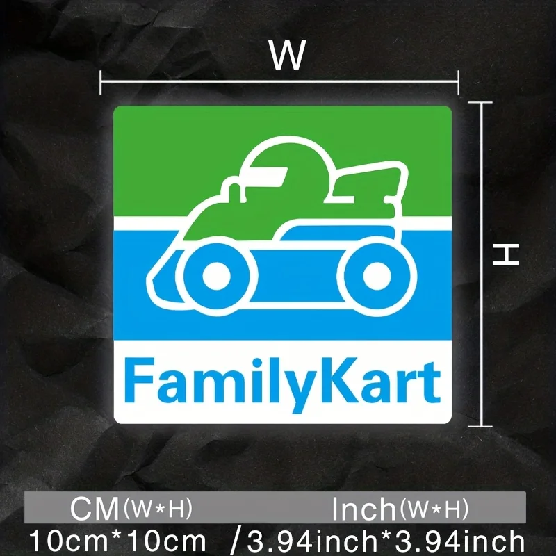1PC FamilyKart Karting Pattern Sticker (Green Blue White) Waterproof Vinyl Decals for Car Window Decor