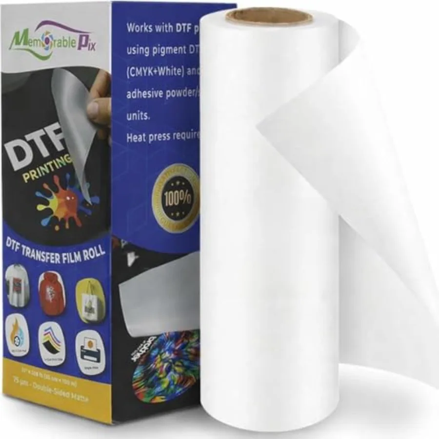 

Пленка DTF для термопереноса 33 см x 100 м, A3+, PET, двусторонняя матовая прозрачная, 75 мкм, для горячего и холодного отслаивания, антистатическая, 13 дюймов, для прямой печати на пленке