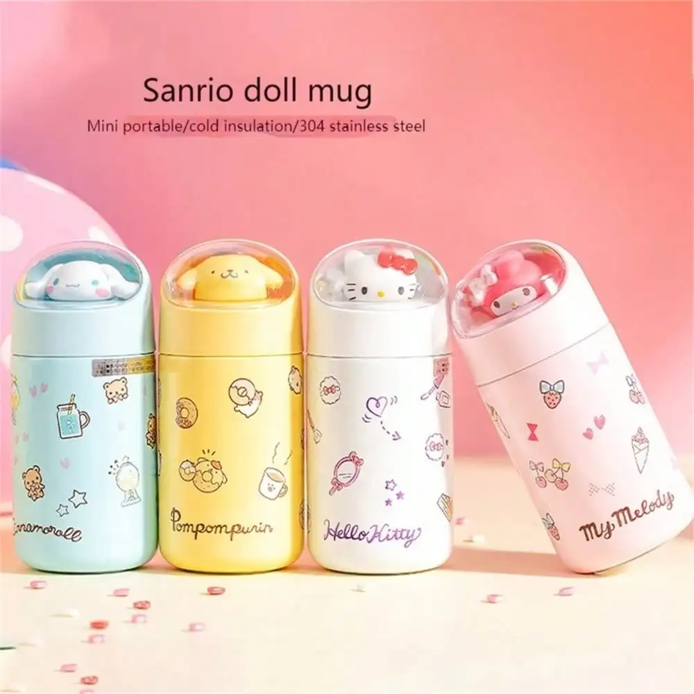 

Sanrio Cinnamoroll Thermos Cup Cute Cartoon Water Bottle 280ml/9oz Mini Pocket Portable Stainless Steel Insulated Mug Kids Gift
