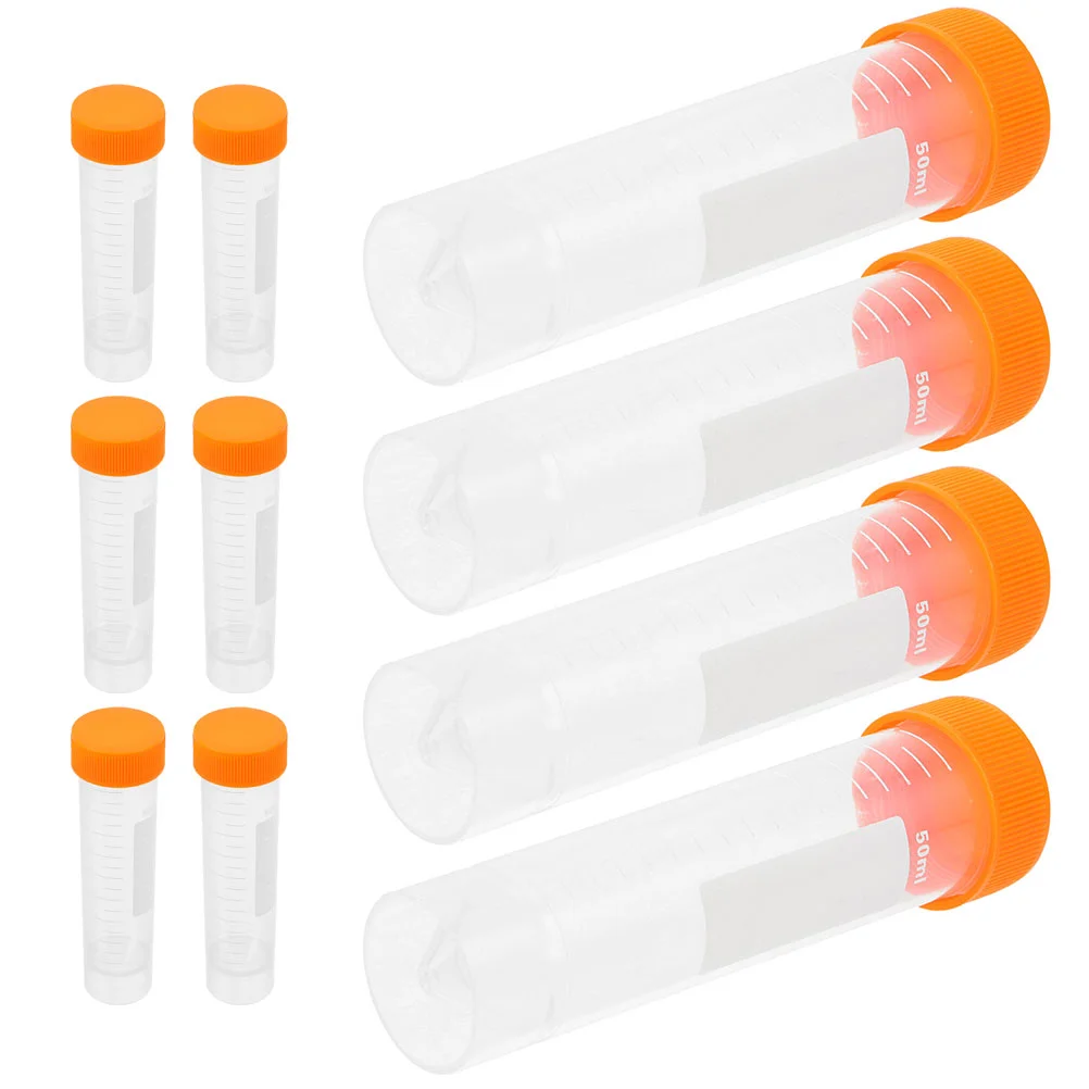 

10 Pcs Centrifuge Test Tube Vials Scientific Experiments Tubes Flat Polypropylene with Caps