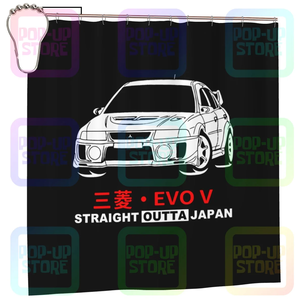 Mitsubishi Lancer Evolution V Cp9A Shower Curtain Bathroom Curtain New Luxurious Waterproof Fabric