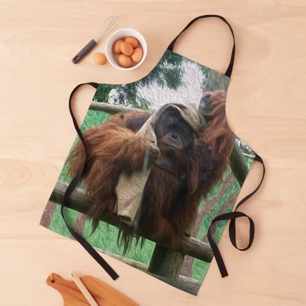 

ORANGUTAN Apron home women Things For Home And Kitchen Funny Restaurant Apron