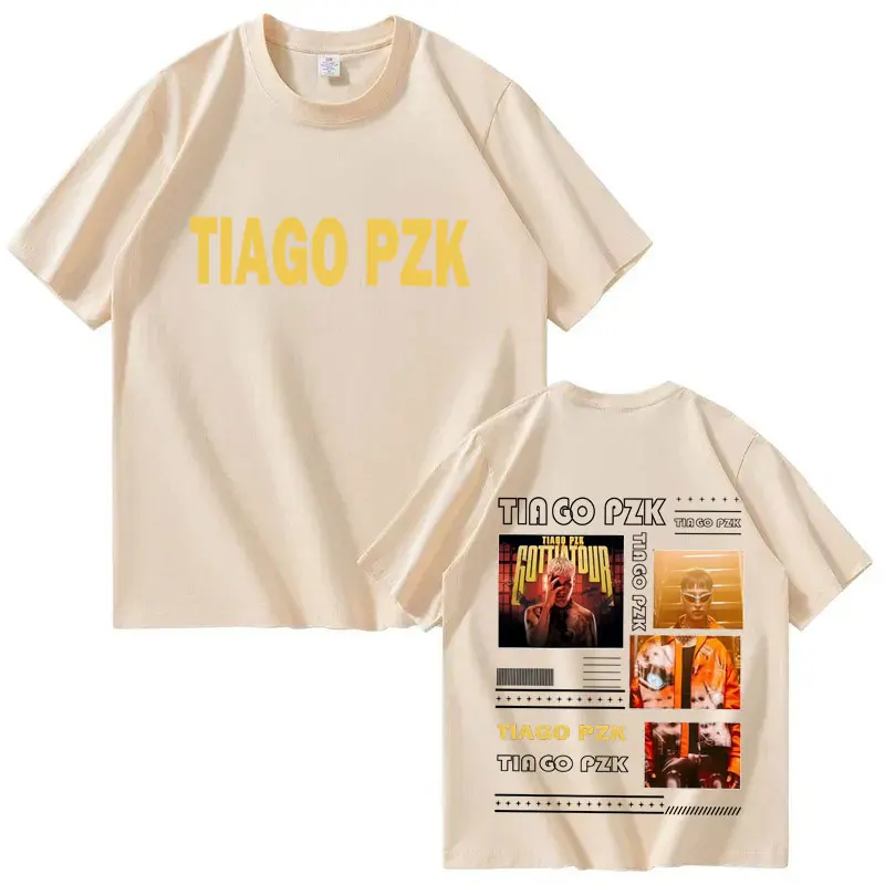 العصرية مغني الراب TIAGO PZK الرسومات 2025 ميرش تي شيرت الرجال عادية تي شيرتات قصيرة الاكمام رجل Crewneck البوب التي شيرت الشارع الشهير للجنسين #2