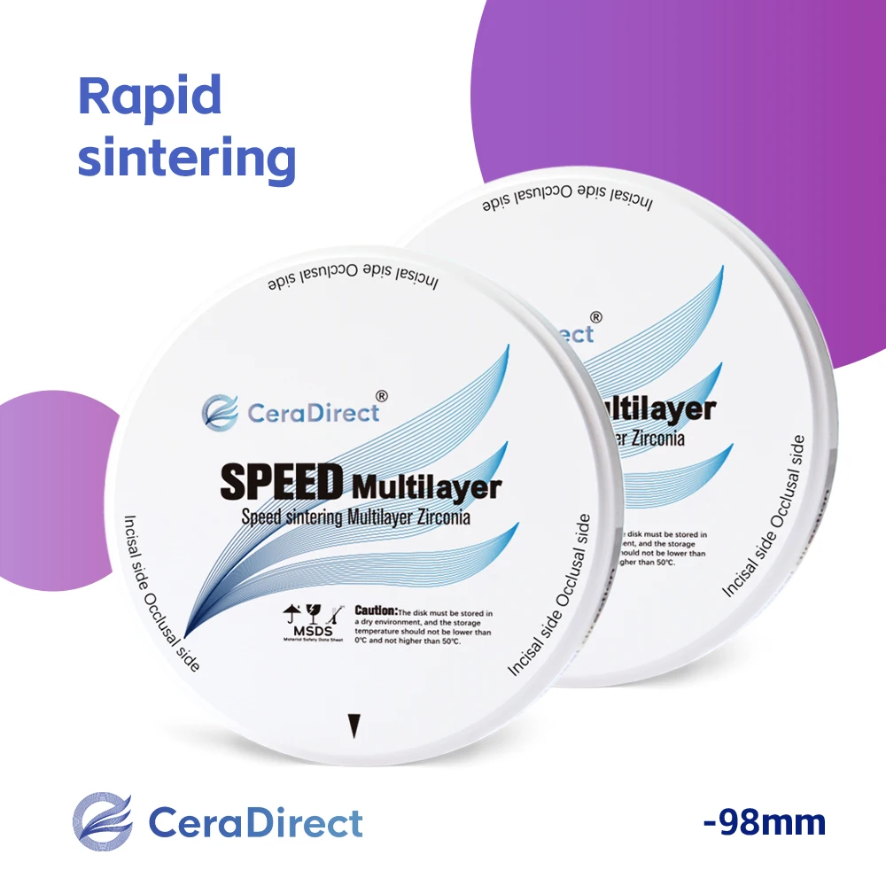 

Speed Multilayer Zirconia Ultra translucen Sintering Multilayer Zirconia Disc Open System (98mm) for CAD/CAM Dental Lab
