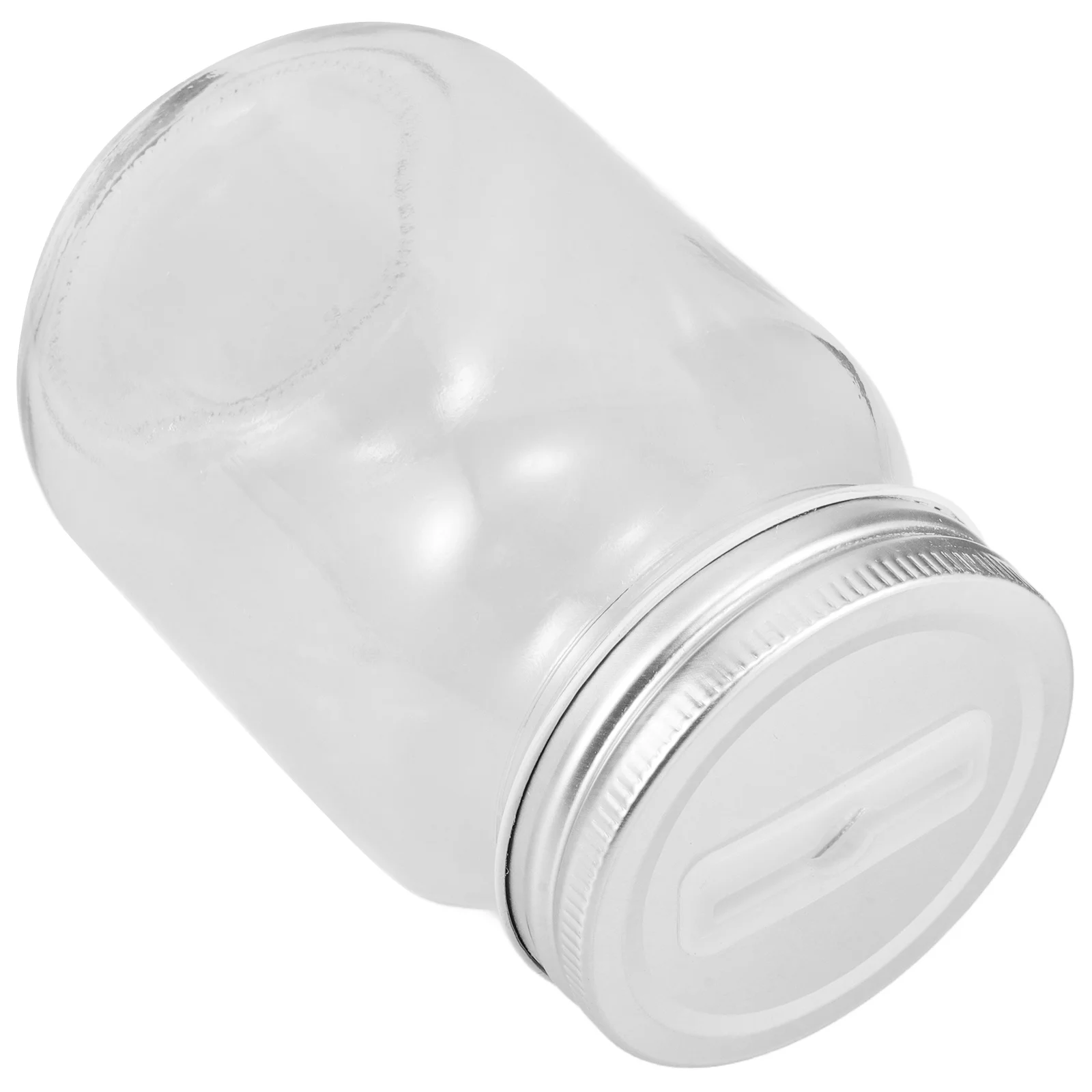 

Learning Reward Jar Unbreakable Piggy Bank Round Money Saving Glass Keeper with Slotted Lid Transparent