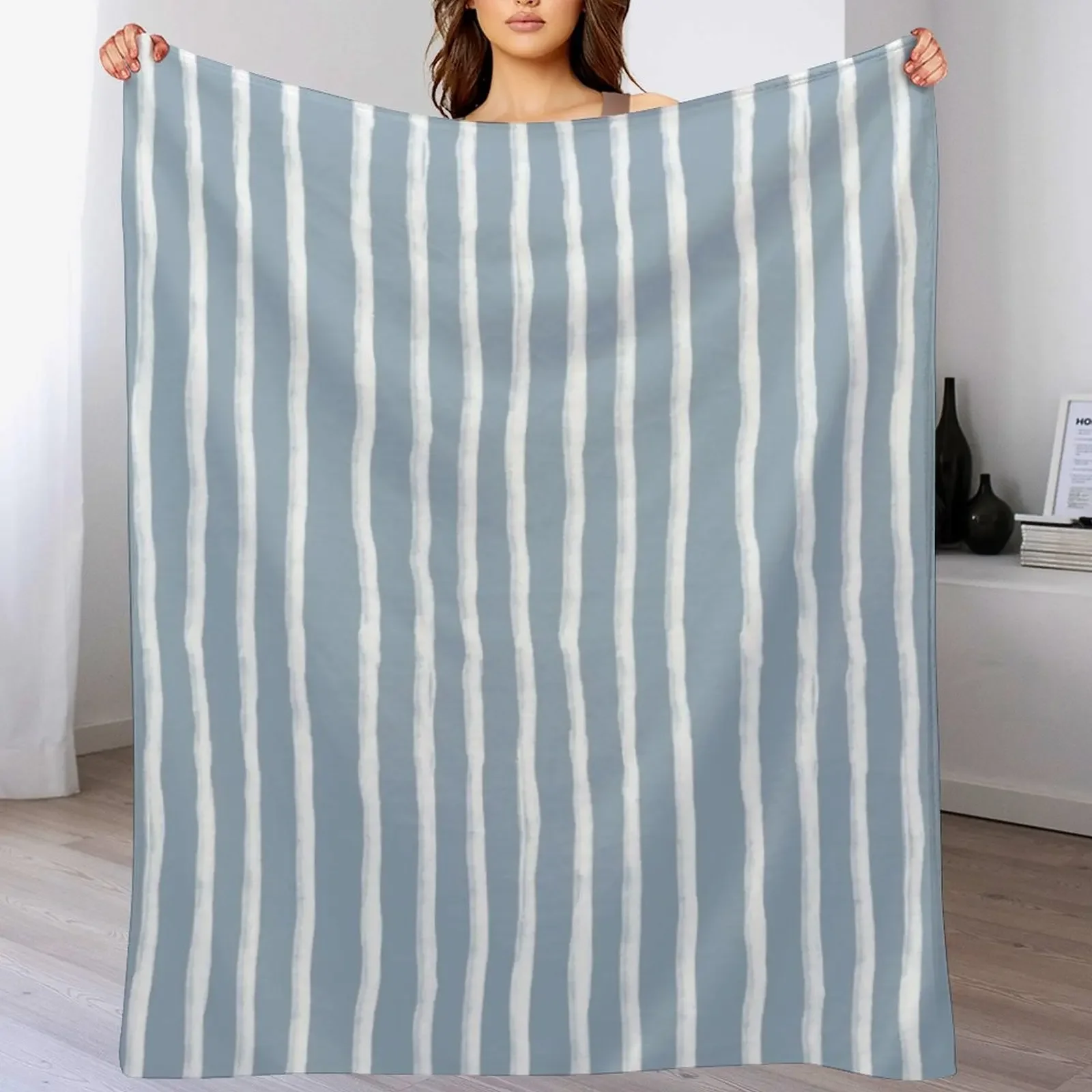 

chalk stripes, blue Throw Blanket Warm Throw Blanket Gift for Anniversary