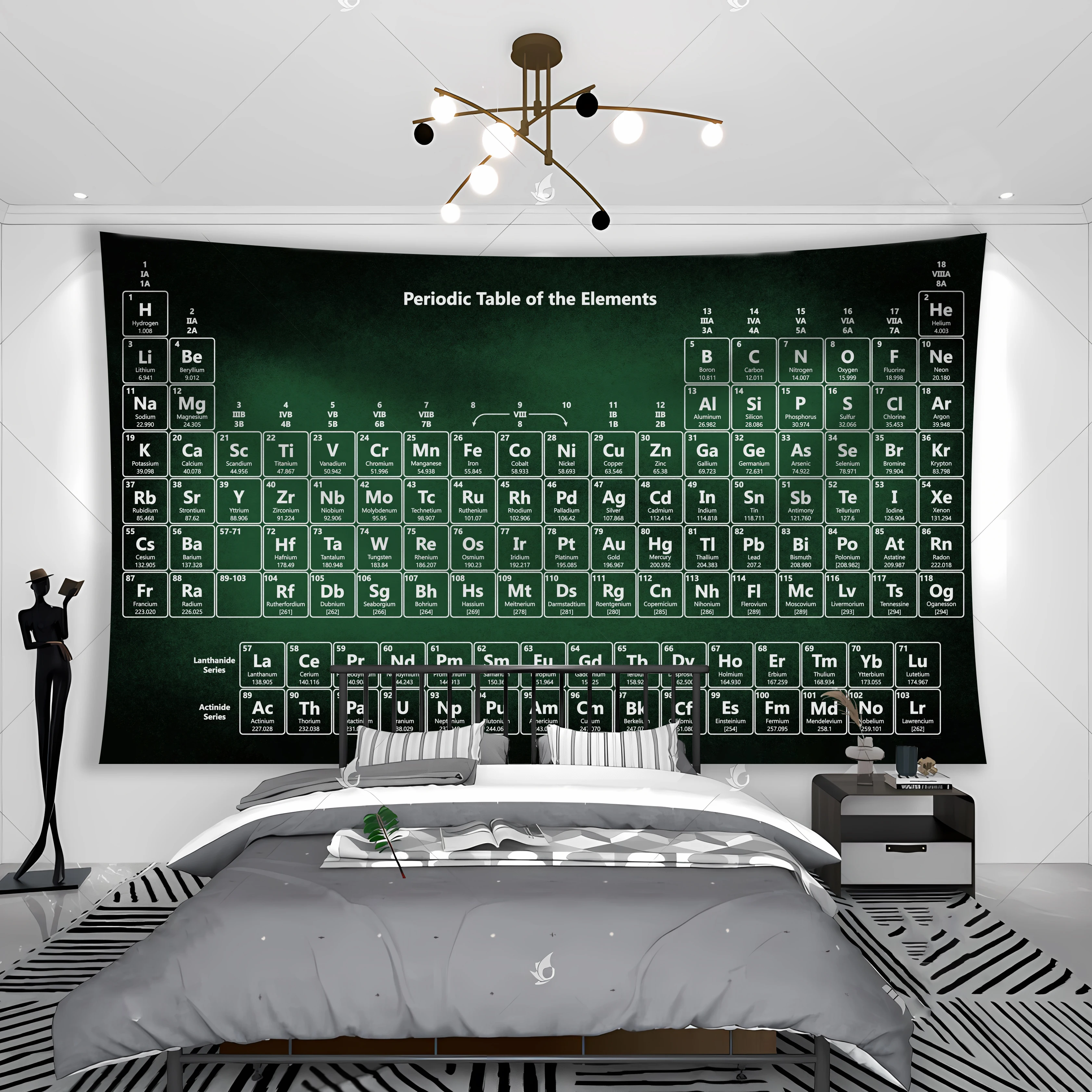 

Periodic Table Tapestry Banner Flag Chemistry Wall Hanging Education Kids Bedroom Classroom Dormitory Wall Blanket