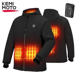 KEMIMOTO Winter Hoodie Men Women Heated Warm Jacket Heating with 20000mAh Battery Motorcycle Riding Skiing Hiking Outdoor Sports