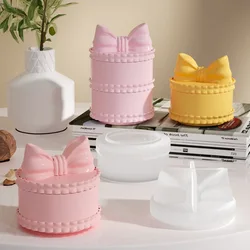 Mini archi scatola di immagazzinaggio stampo scatola di resina rotonda stampi con coperchi colata stampo in Silicone stampi in cemento gesso fai da te artigianato fai da te