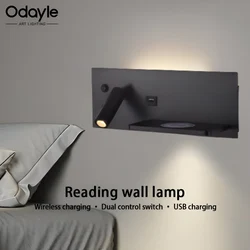 Modern LED Wall Light with USB Interface Simplicity Creative Multifunctional Reading Light Living Room Bedroom Bedside Lighting