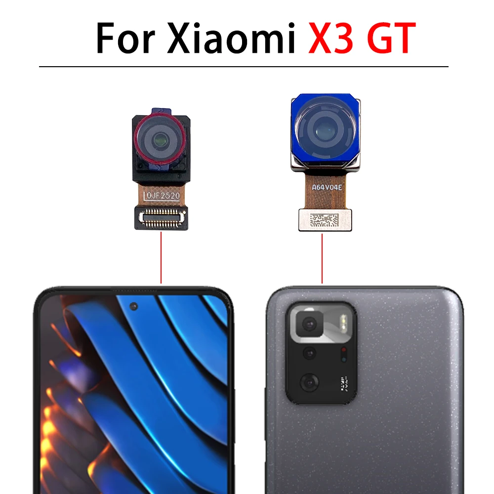 Back Big Main Camera Module And Front Small Camera Module Flex Cable For Xiaomi Poco X3 GT/M3 Pro/X4 GT/X4 Pro 5G/F4 GT/F3 GT/F4