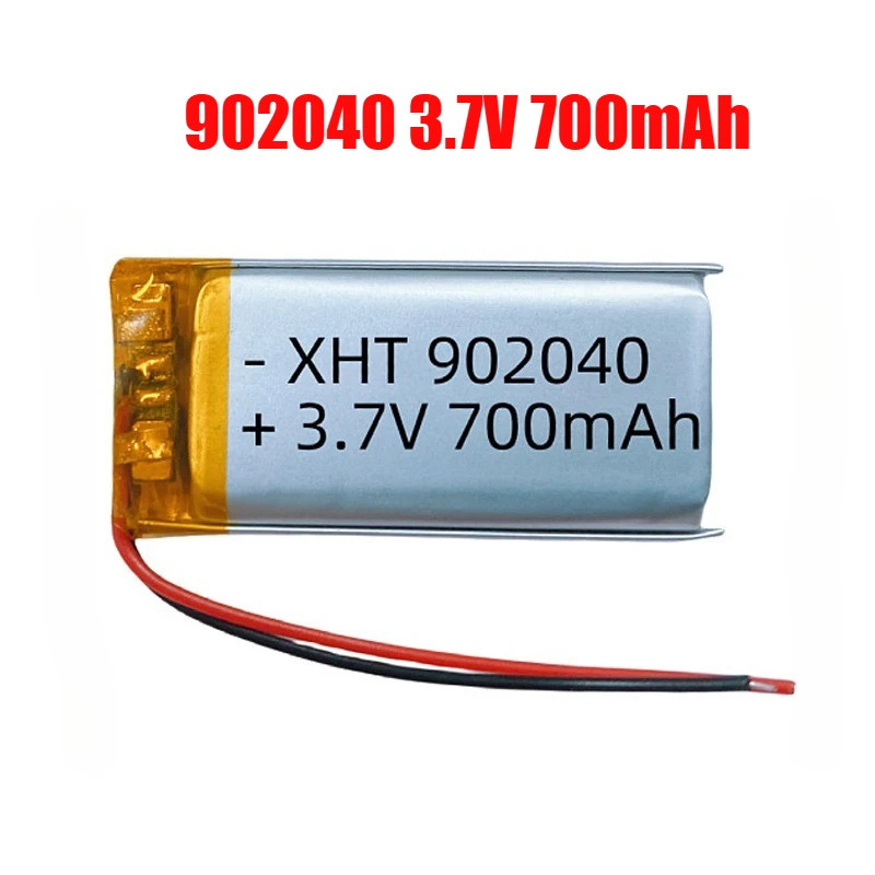 

1-4pcs 902040 3.7V 700mAh Li Po Battery 3.7V Polymer Lithium Batteries Plug Ph2.0 for Beauty Equipment Massager Toys Recorder
