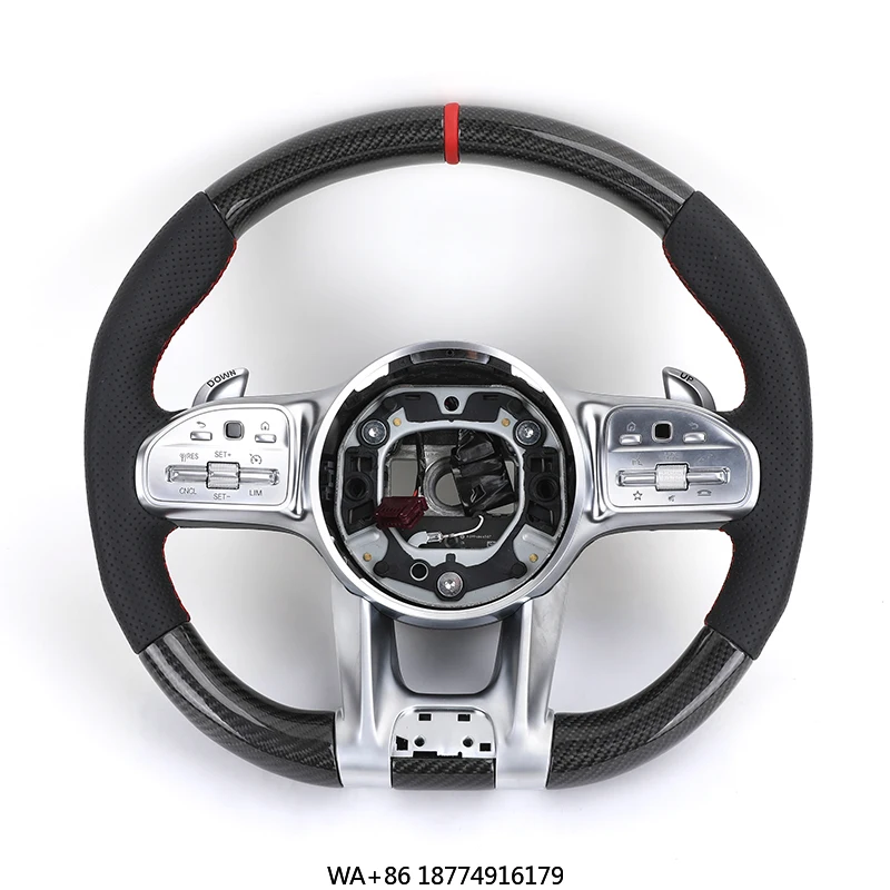 

Upade Half Leather Carbon Fiber Steering Wheel for G Wagon W463 G63 W204 W205 W211 W212 W213 GLA X156 GLC X253