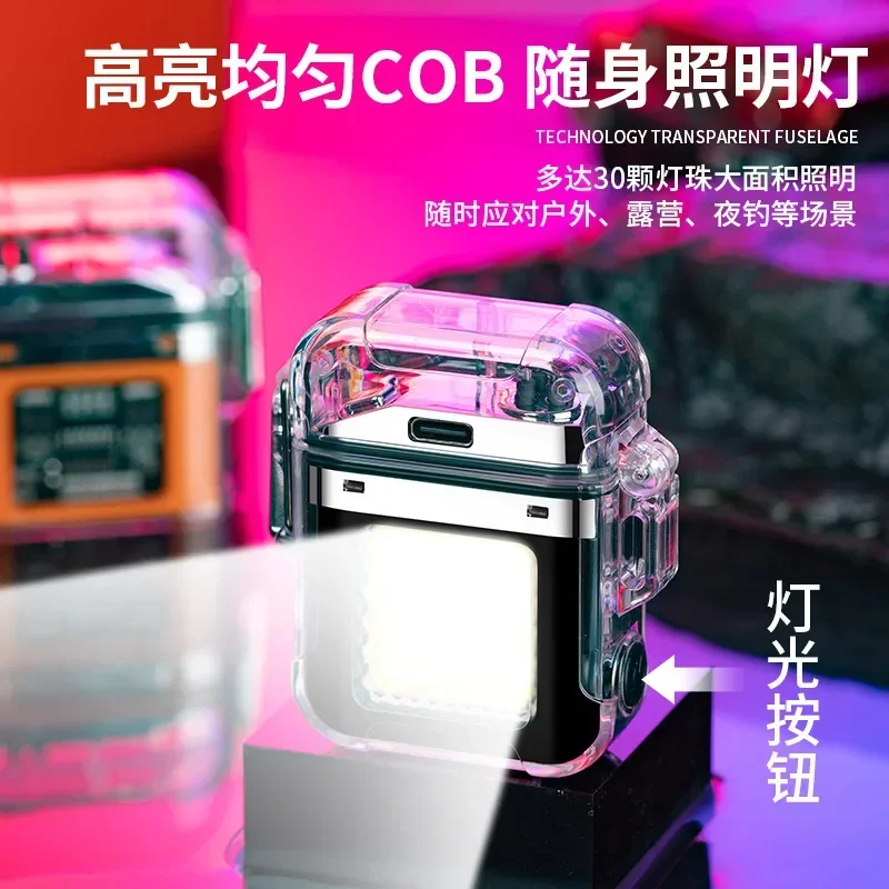 Double Arc Lighter Type-C Charging LED Battery Display USB COB Portable Lighting Electronic Pulse Smart Chip Cigarette Lighter