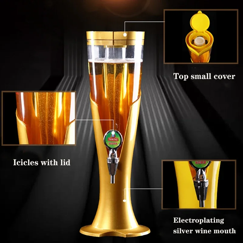 220 v Elektrische 3 Liter Wein Kanone Wein Rack Bier Getränke Maschine Kaltes Getränk Maschinen Saft Container Mit Eiszapfen lichter Party B