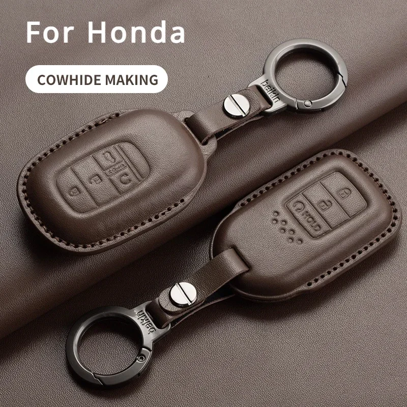 

Leather Car Remote Key Case Cover Shell For Honda Civic 11th 2022 For Honda 2022 2023 2024 Civic For Accord CR-V HR-V Pilot